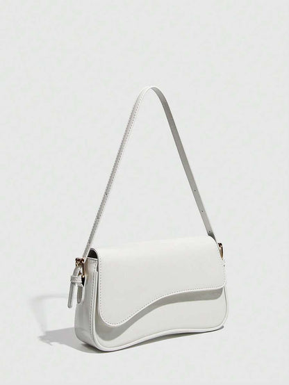 Riga Patent Faux Leather Flap Shoulder Bag