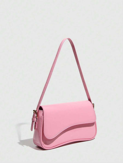 Riga Patent Faux Leather Flap Shoulder Bag
