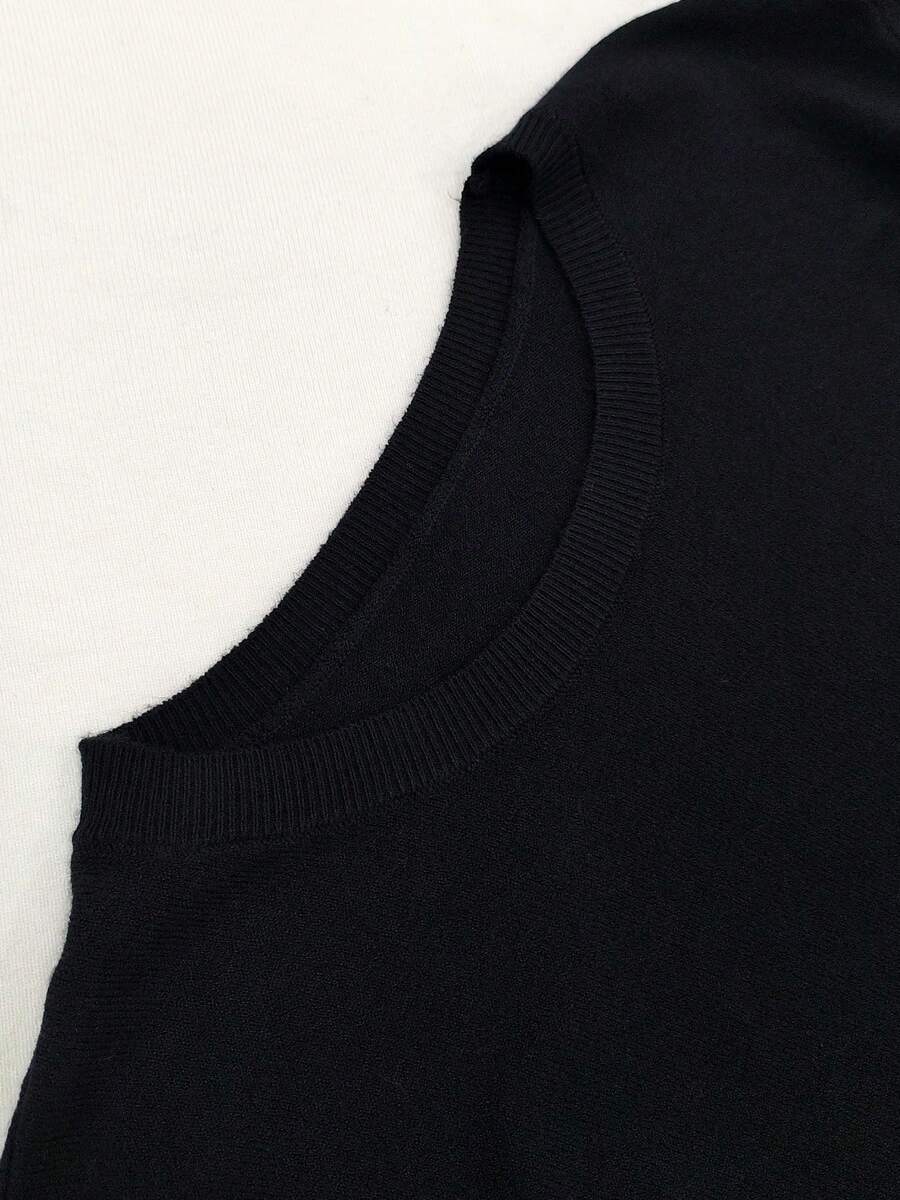 Women's Fine Rib Knit Short Sleeve Top, Fitted Stretch Tee for Layering and Work - Mauve Purple