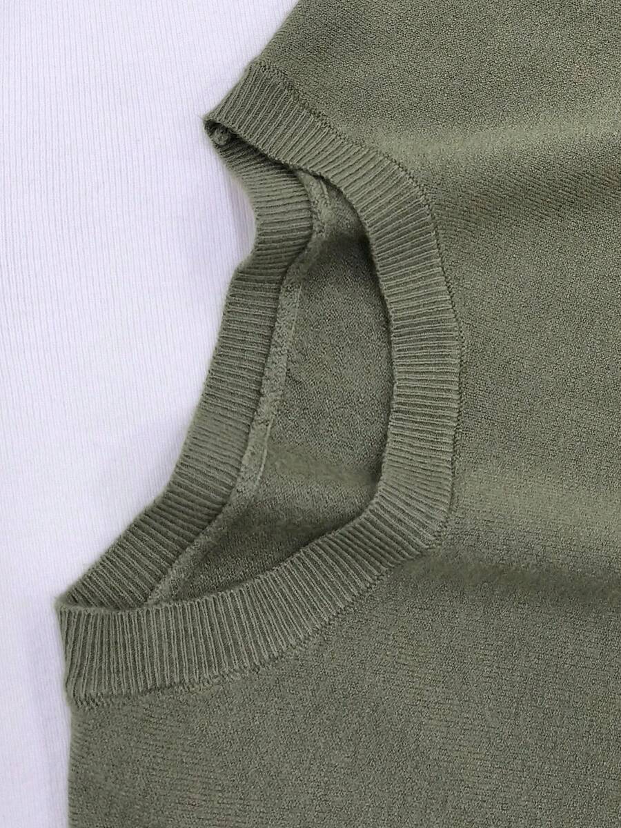 Women's Fine Rib Knit Short Sleeve Top, Fitted Stretch Tee for Layering and Work - Light Grey