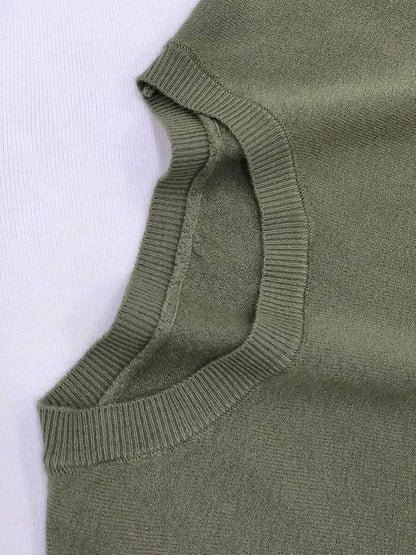 Women's Fine Rib Knit Short Sleeve Top, Fitted Stretch Tee for Layering and Work - Light Grey