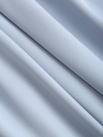 Katya Pleated Wide Leg Pants Tailored High Rise Trousers - Powder Blue