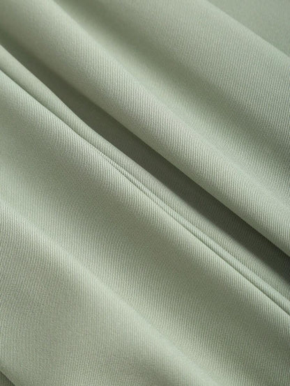 Katya Pleated Wide Leg Pants Tailored High Rise Trousers - Sage Green
