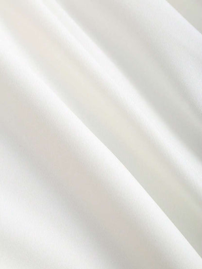 Katya Pleated Wide Leg Pants Tailored High Rise Trousers - White