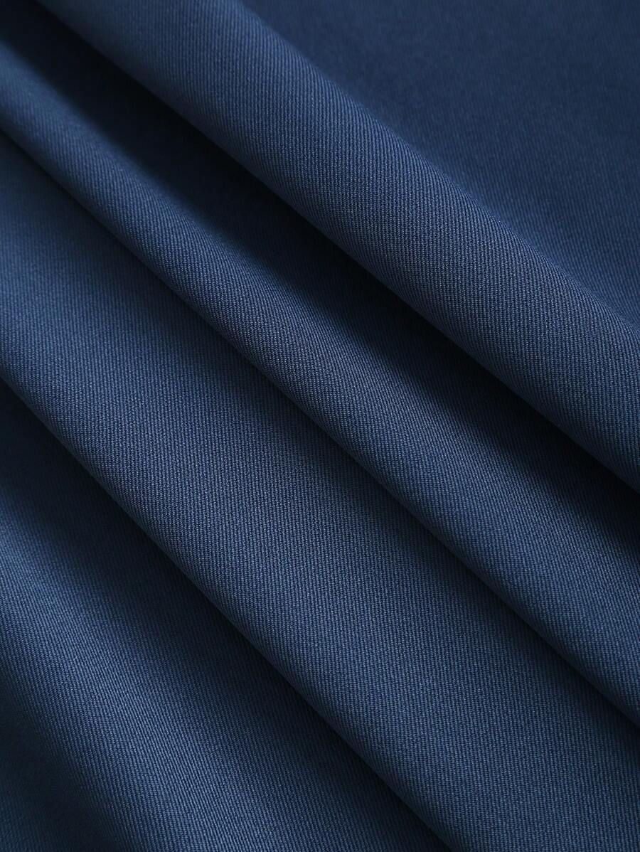 Katya Pleated Wide Leg Pants Tailored High Rise Trousers - Denim Blue