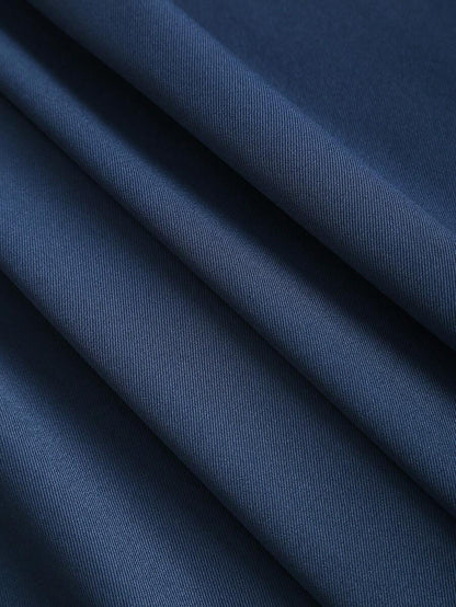 Katya Pleated Wide Leg Pants Tailored High Rise Trousers - Denim Blue