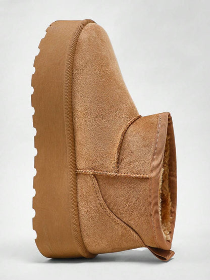 Solezae Women's Versatile Faux Suede Slip On Lug Sole Ankle Booties For Warm Mother's Day Present For Christmas Mensa