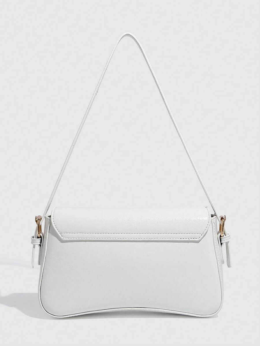 Riga Patent Faux Leather Flap Shoulder Bag