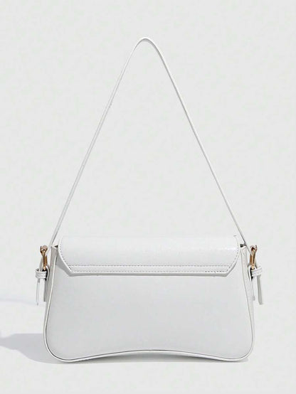 Riga Patent Faux Leather Flap Shoulder Bag