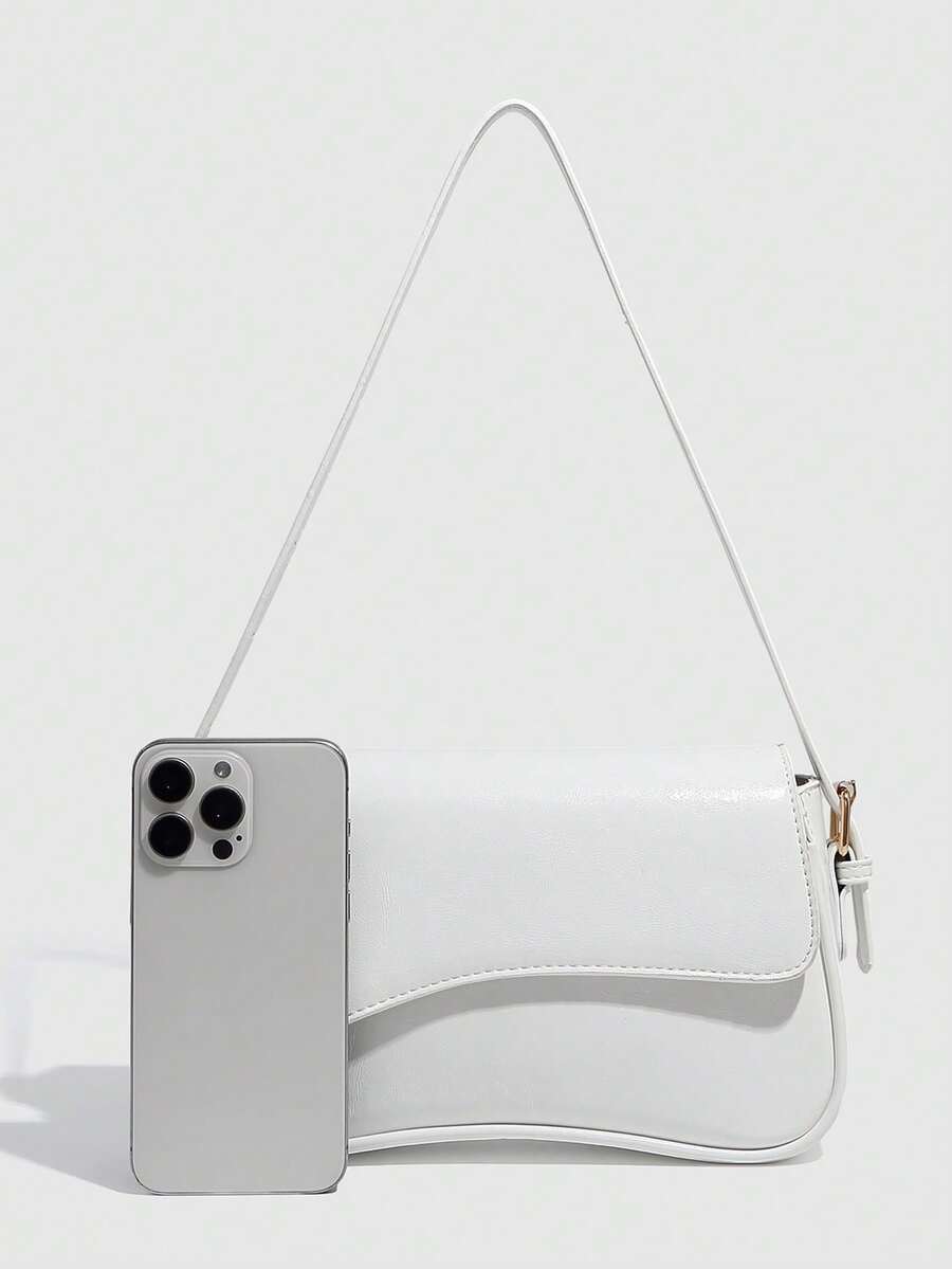 Riga Patent Faux Leather Flap Shoulder Bag