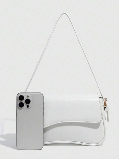 Riga Patent Faux Leather Flap Shoulder Bag
