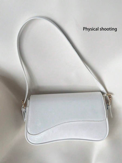 Riga Patent Faux Leather Flap Shoulder Bag