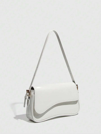 Riga Patent Faux Leather Flap Shoulder Bag