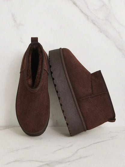 Solezae Women's Versatile Faux Suede Slip On Lug Sole Ankle Booties For Warm Mother's Day Present For Christmas Mensa