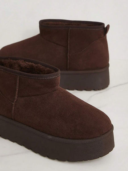 Solezae Women's Versatile Faux Suede Slip On Lug Sole Ankle Booties For Warm Mother's Day Present For Christmas Mensa
