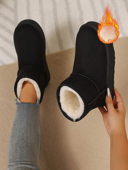 2025New Autumn/Winter Women Snow Boots, Versatile, Minimalist, Warm, Anti-Slip Short Shaft Female Boots,Fur Boots Mensa