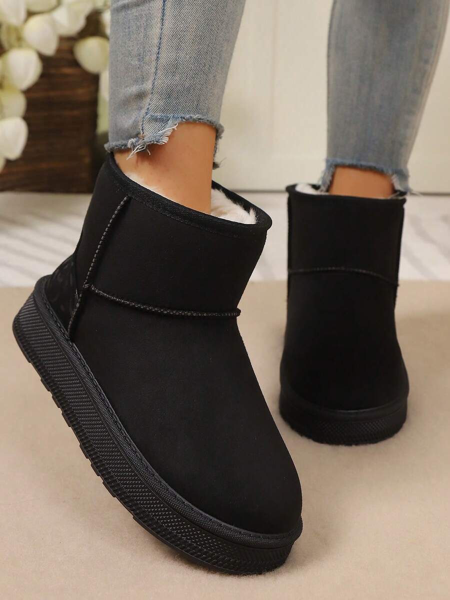 2025New Autumn/Winter Women Snow Boots, Versatile, Minimalist, Warm, Anti-Slip Short Shaft Female Boots,Fur Boots Mensa