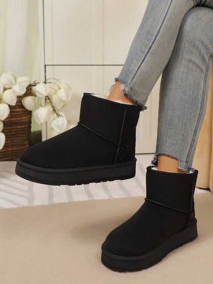 2025New Autumn/Winter Women Snow Boots, Versatile, Minimalist, Warm, Anti-Slip Short Shaft Female Boots,Fur Boots Mensa
