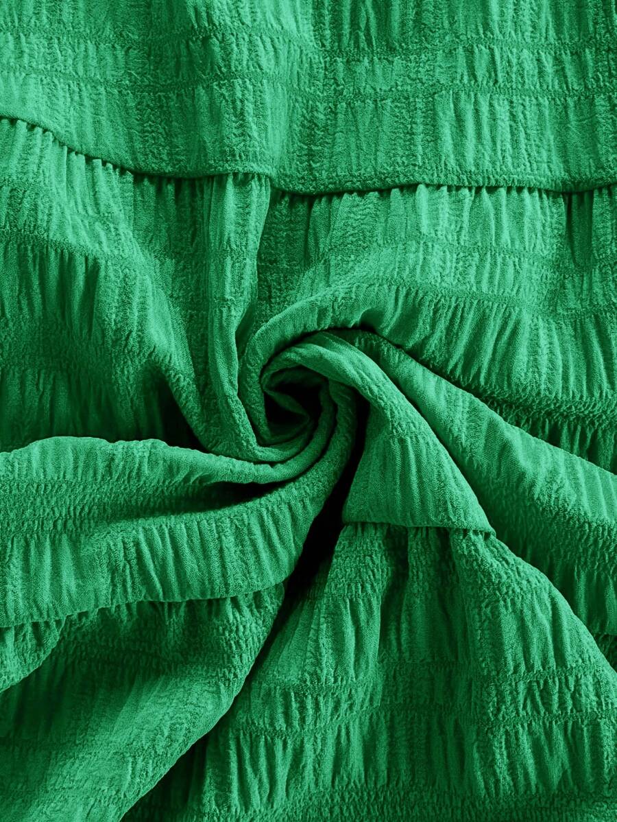 Soleia Women's Summer Holiday Solid Color Spaghetti Strap Dress With Ruffled Hem Mensa