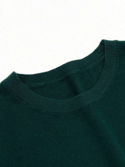 Women's Fine Rib Knit Short Sleeve Top, Fitted Stretch Tee for Layering and Work - Grey