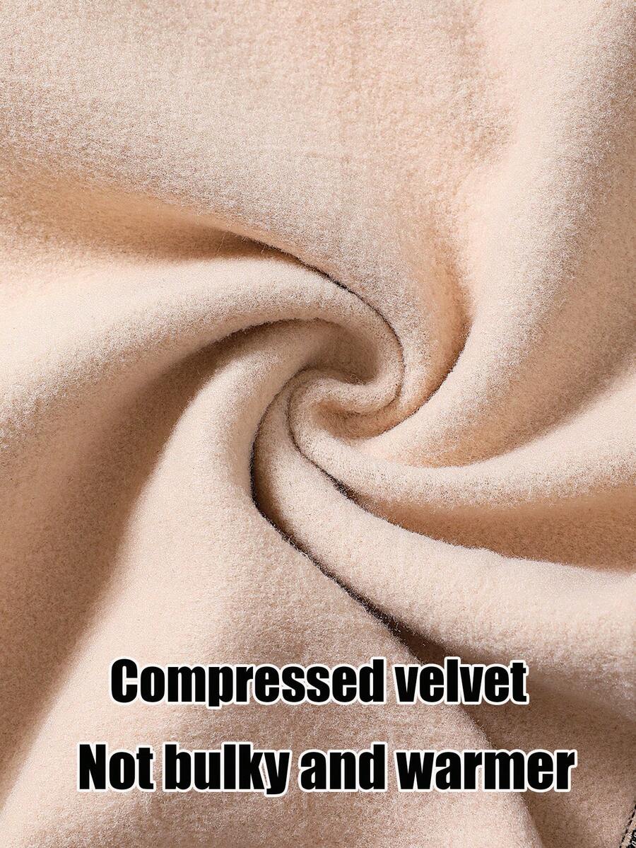 Elara Fleece Lined Leggings Sheer Look Footed Thermal Tights - Sheer Cocoa