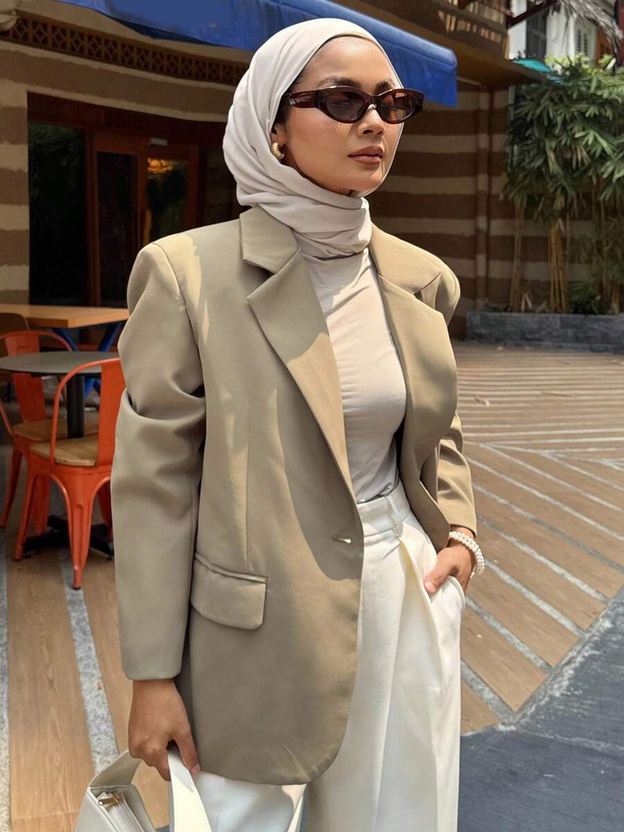 Pimlico Oversized Single Button Notch Lapel Blazer