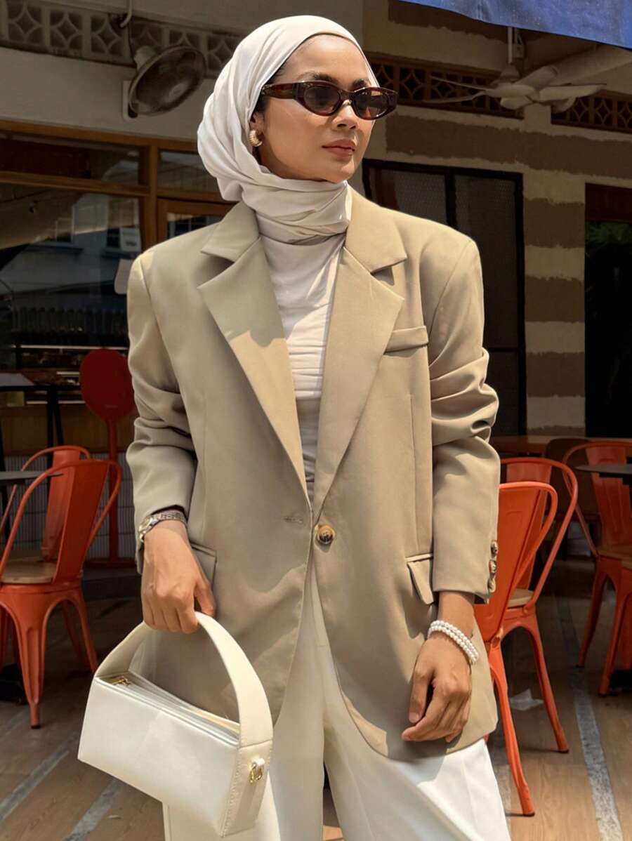 Pimlico Oversized Single Button Notch Lapel Blazer