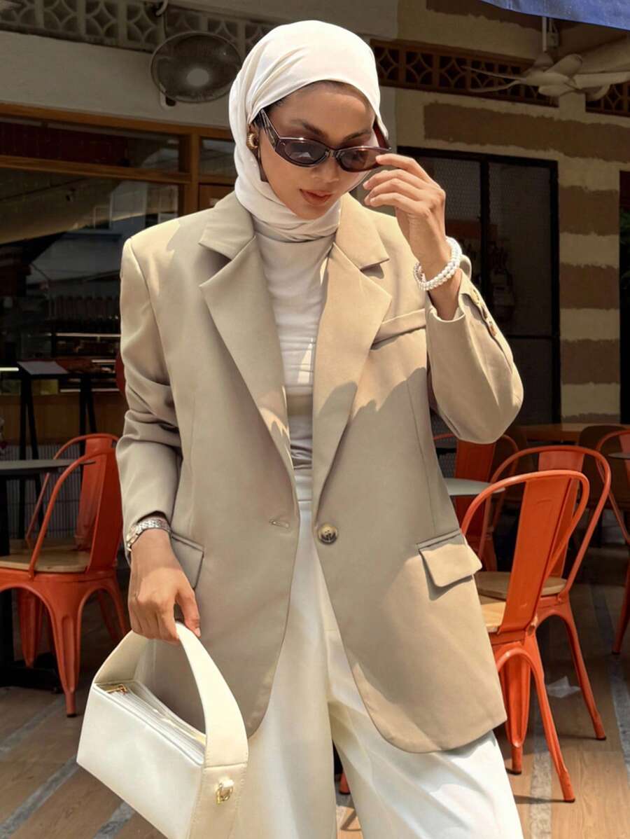 Pimlico Oversized Single Button Notch Lapel Blazer