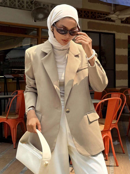 Pimlico Oversized Single Button Notch Lapel Blazer