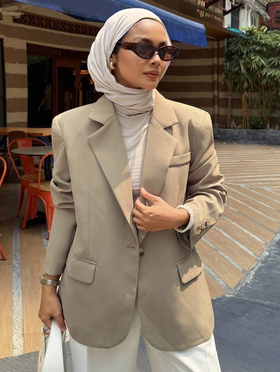 Pimlico Oversized Single Button Notch Lapel Blazer