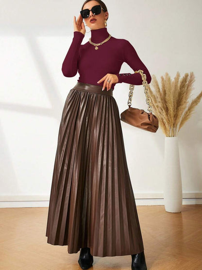 Leuven Ribbed Mock Neck Fitted Sweater with Button Cuffs