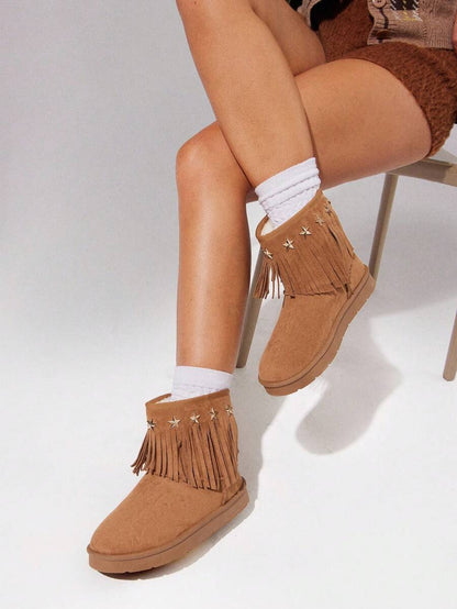Solezae Women's Versatile Faux Suede Slip On Lug Sole Ankle Booties For Warm Mother's Day Present For Christmas Mensa