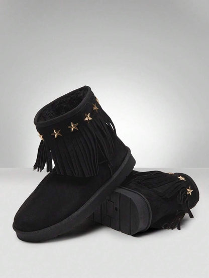 Solezae Women's Versatile Faux Suede Slip On Lug Sole Ankle Booties For Warm Mother's Day Present For Christmas Mensa