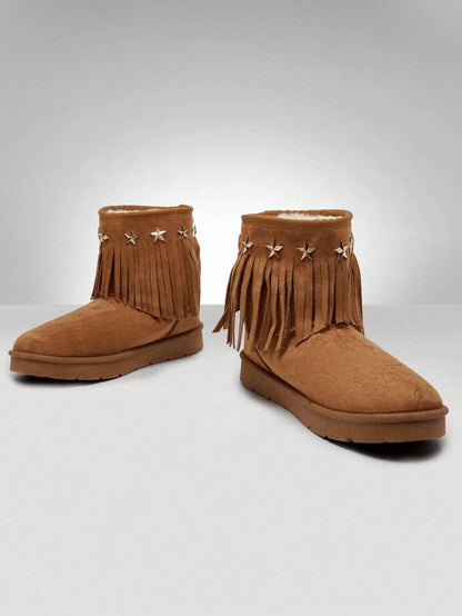 Solezae Women's Versatile Faux Suede Slip On Lug Sole Ankle Booties For Warm Mother's Day Present For Christmas Mensa