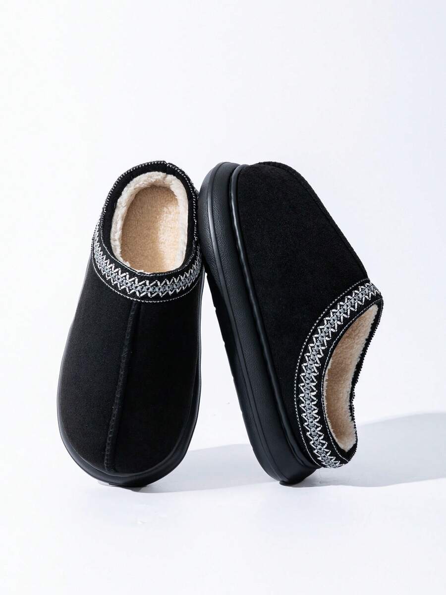Women's Autumn Winter Plush Lined Thick Sole Slippers, Comfortable Non-Slip Warm Indoor Outdoor Soft Fuzzy Slides Mensa