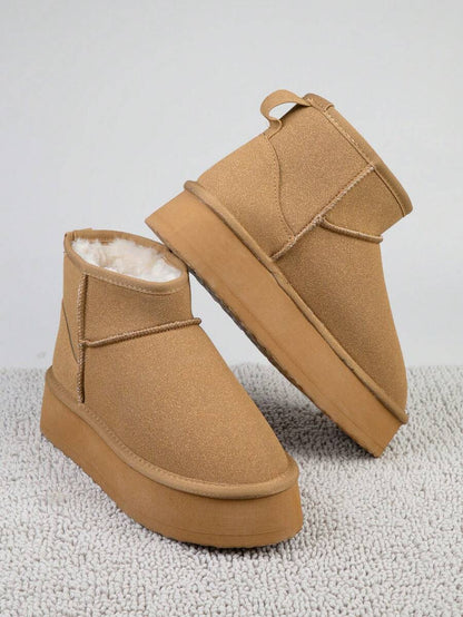 Solezae Women's Versatile Faux Suede Slip On Lug Sole Ankle Booties For Warm Mother's Day Present For Christmas Mensa