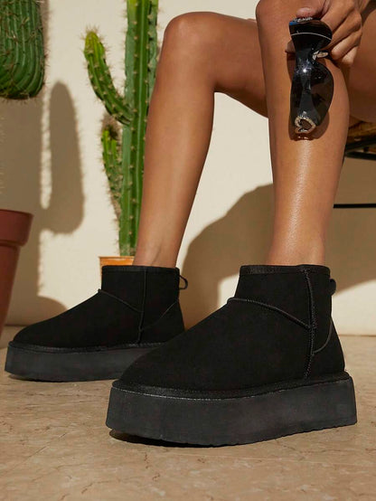Solezae Women's Versatile Faux Suede Slip On Lug Sole Ankle Booties For Warm Mother's Day Present For Christmas Mensa