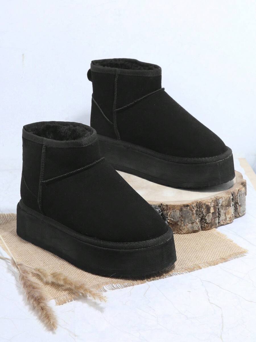 Solezae Women's Versatile Faux Suede Slip On Lug Sole Ankle Booties For Warm Mother's Day Present For Christmas Mensa