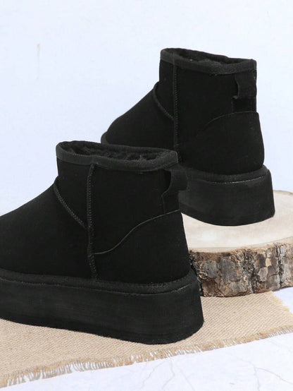 Solezae Women's Versatile Faux Suede Slip On Lug Sole Ankle Booties For Warm Mother's Day Present For Christmas Mensa