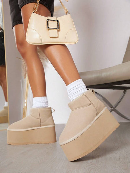 Solezae Women's Versatile Faux Suede Slip On Lug Sole Ankle Booties For Warm Mother's Day Present For Christmas Mensa