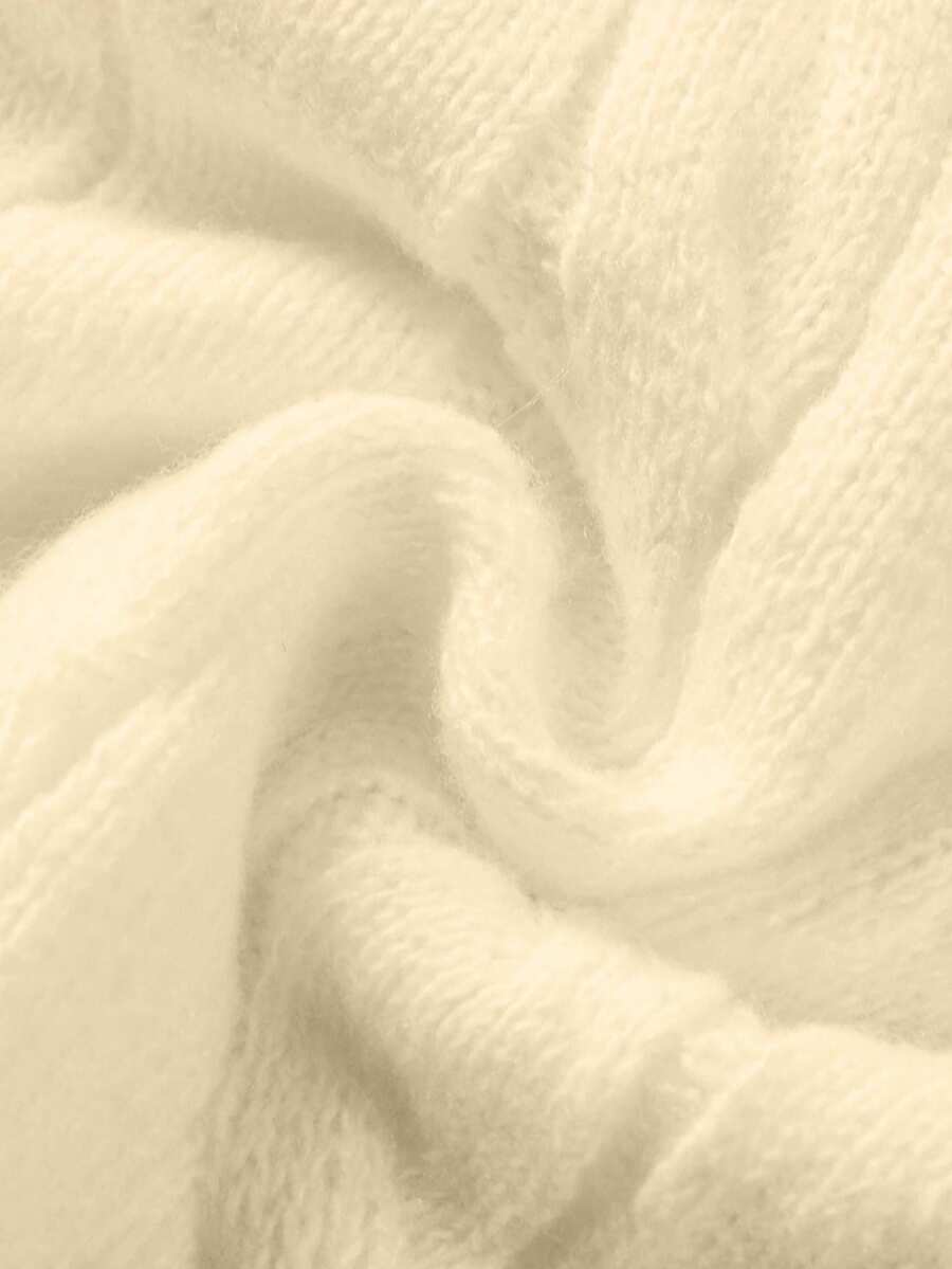 Marlowe Chunky Cable Knit Sweater Loose Crew Neck Pullover - Cream