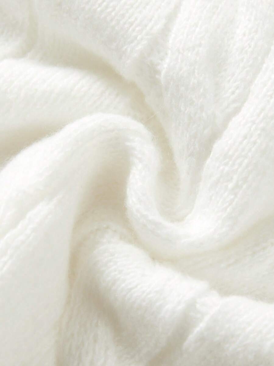 Marlowe Chunky Cable Knit Sweater Loose Crew Neck Pullover - Ivory