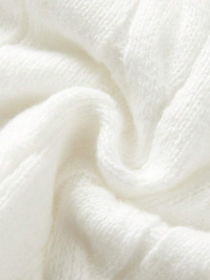 Marlowe Chunky Cable Knit Sweater Loose Crew Neck Pullover - Ivory