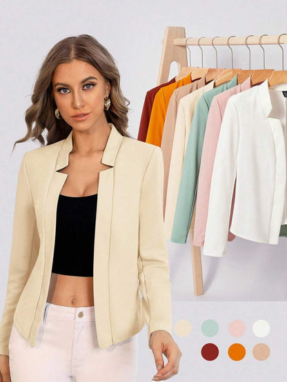 Cora Open Front Knit Blazer Jacket - Mint Green