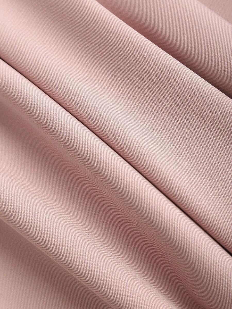 Katya Pleated Wide Leg Pants Tailored High Rise Trousers - Blush Pink