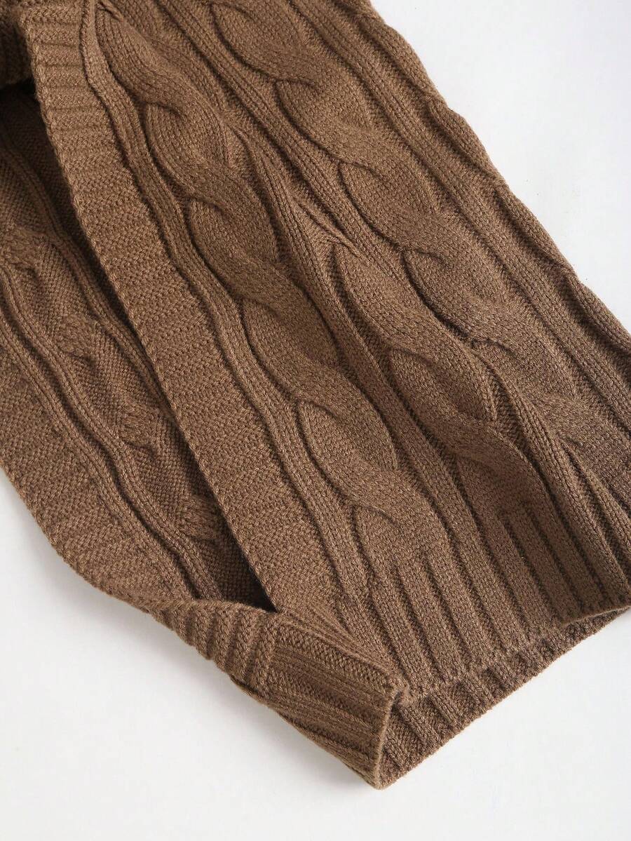 Women's Cable Knit Cropped Sweater and Slip Dress Set, Two Piece Knit Outfit for Fall - Red
