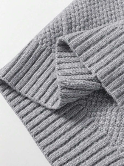 Alina Oversized Cable Knit Sweater Dress - Apricot