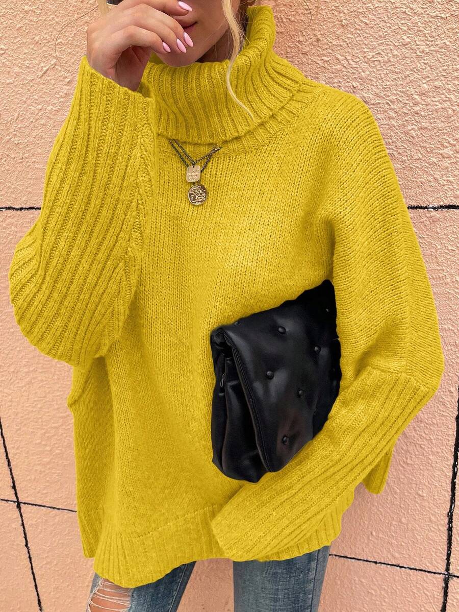 Alesund Oversized Turtleneck Batwing Sleeve Sweater