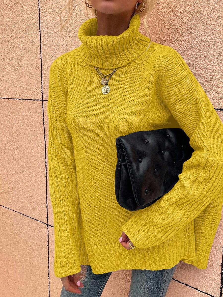 Alesund Oversized Turtleneck Batwing Sleeve Sweater