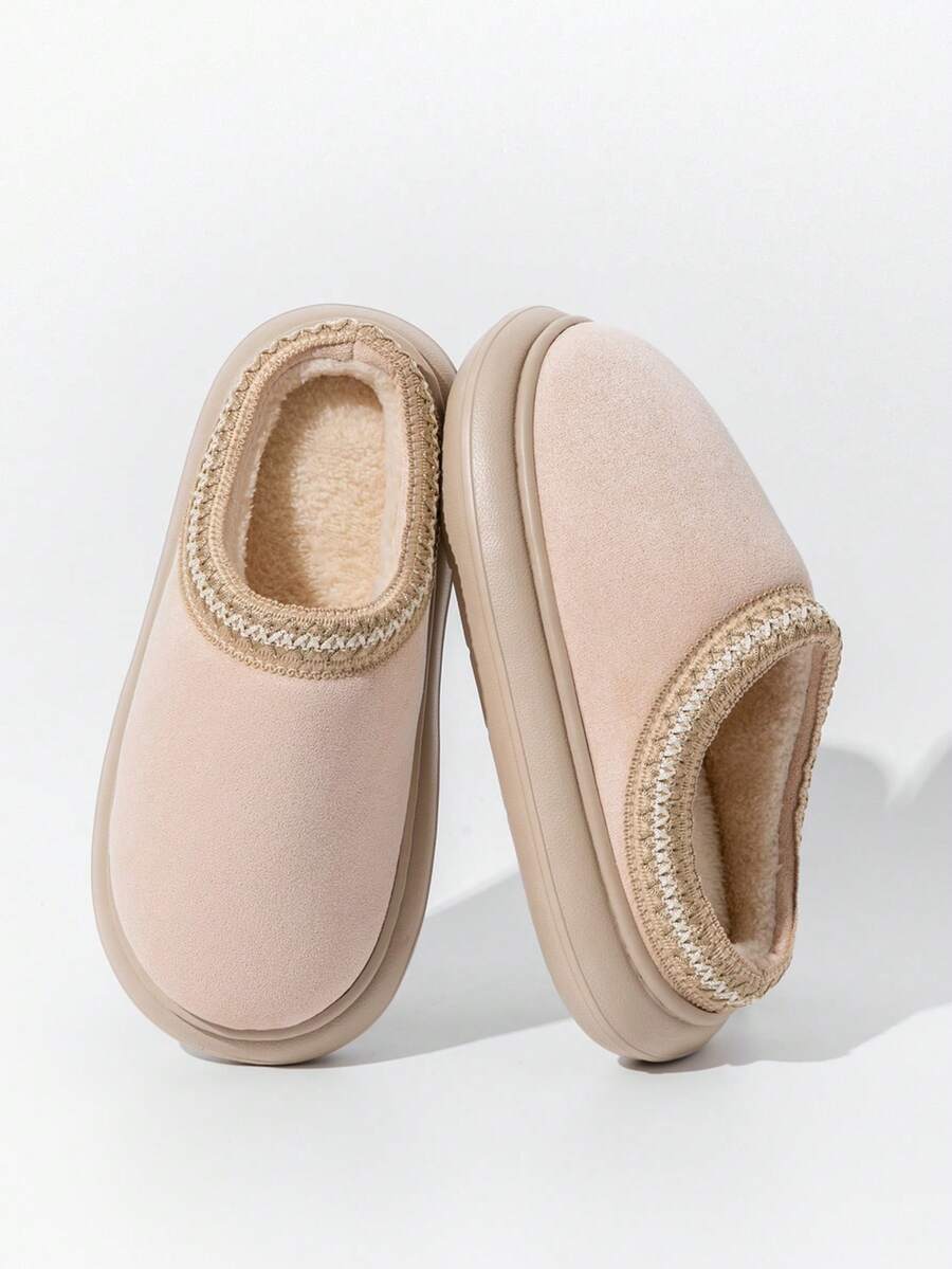 Women's Autumn Winter Plush Lined Thick Sole Slippers, Comfortable Non-Slip Warm Indoor Outdoor Soft Fuzzy Slides Mensa